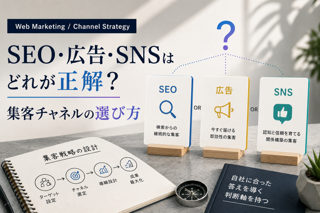 SEO・広告・SNSはどれが正解？集客チャネルの選び方