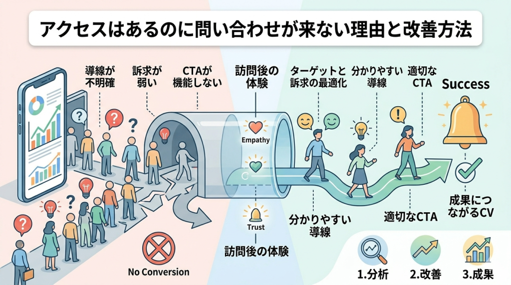 アクセスはあるのに問い合わせが来ない理由と改善方法