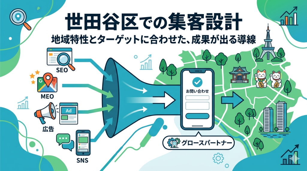 世田谷区のweb集客設計,seo,グロースパートナー,Growth Partner