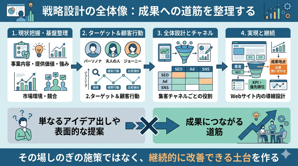 グロースパートナーが提供する戦略設計,web戦略,DX支援,web集客,webコンサルティング,webマーケティング,デジタルマーケティング,seo,cv改善,データ解析,アナリティクス,Growth Partner,グロースパートナー