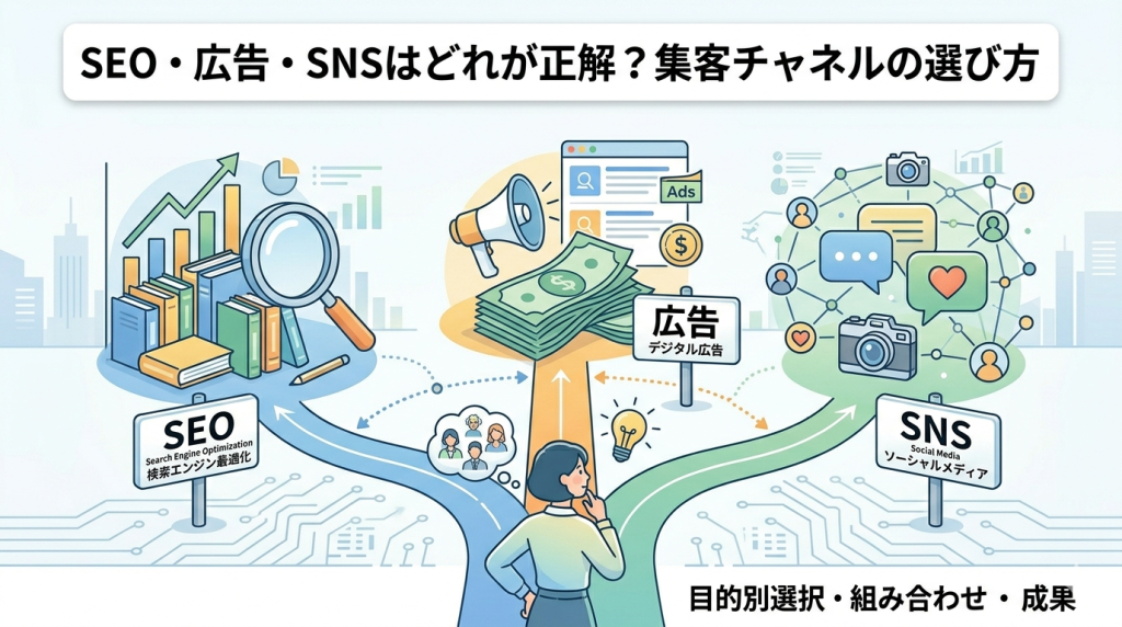 SEO・広告・SNSはどれが正解？集客チャネルの選び方